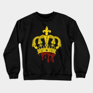 medieval king queen crown with fake blood and fleur des lis Crewneck Sweatshirt